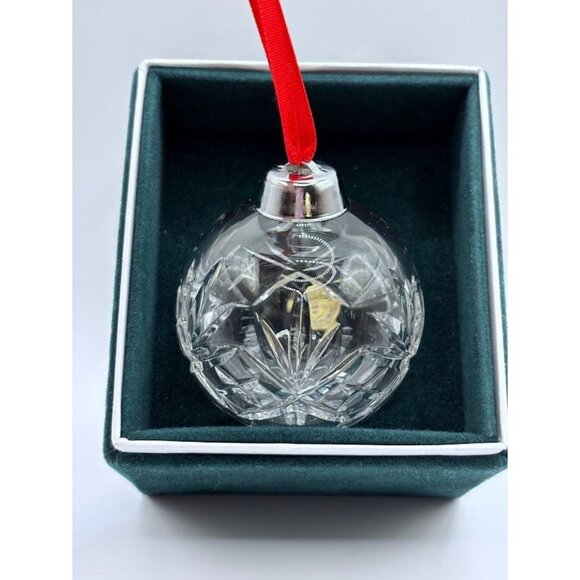 Hand-Cut Czech Crystal Christmas Ornament With Red Ribbon - Picture 4 of 11